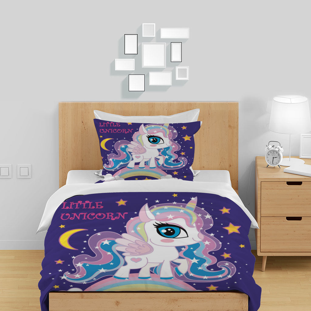 3D Unicorn Rainbow Letter Moon Star Quilt Cover Set Bedding Set Duvet Cover Pillowcases 1253