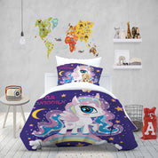 3D Unicorn Rainbow Letter Moon Star Quilt Cover Set Bedding Set Duvet Cover Pillowcases 1253