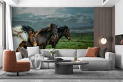 3D Sky Mountains Green Grass Horse Nature Scenery Wallpaper Wall Mural Wall Decor Wall Art Wall Sticker Remoable Wallpaper LQH