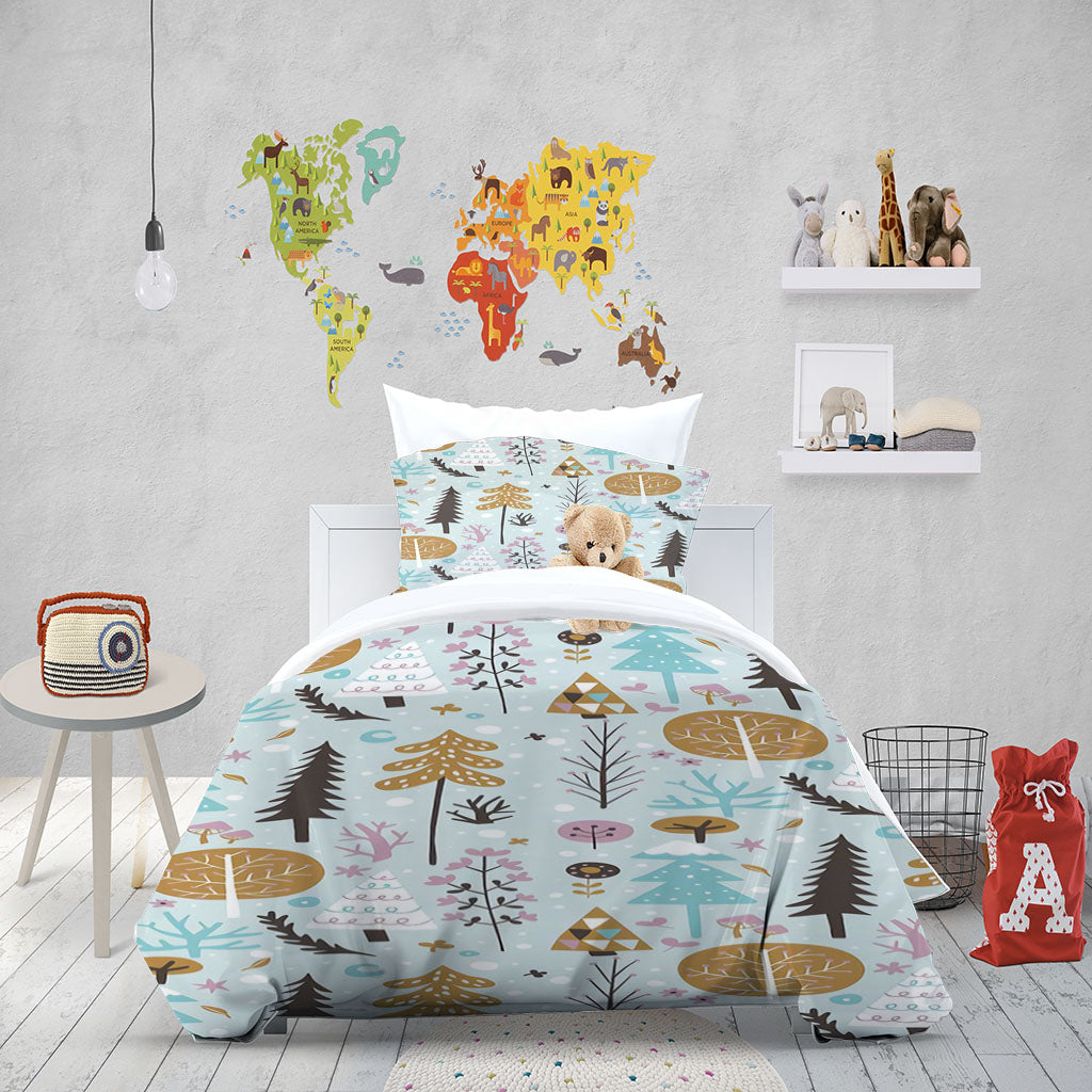 3D Tree Leaf Branch Triangle Mushroom Quilt Cover Set Bedding Set Duvet Cover Pillowcases 1258