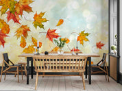 3D Watercolor Autumn Sky Colorful Maple Leaf Wallpaper Wall Mural Wall Decor Wall Art Wall Sticker Remoable Wallpaper LQH 23