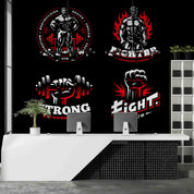3D Poster Letter Weightlifting Man Ignis  Black Wall Mural Wallpaper YXL 81