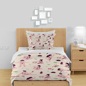 3D Woman Floral Leaf Pink Quilt Cover Set Bedding Set Duvet Cover Pillowcases 1261