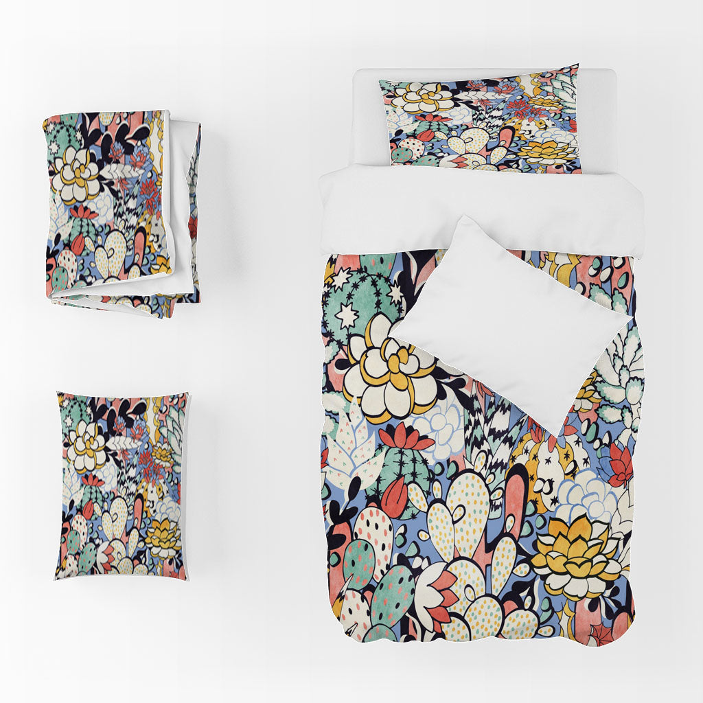 3D Floral Cactus Branch Quilt Cover Set Bedding Set Duvet Cover Pillowcases 1266