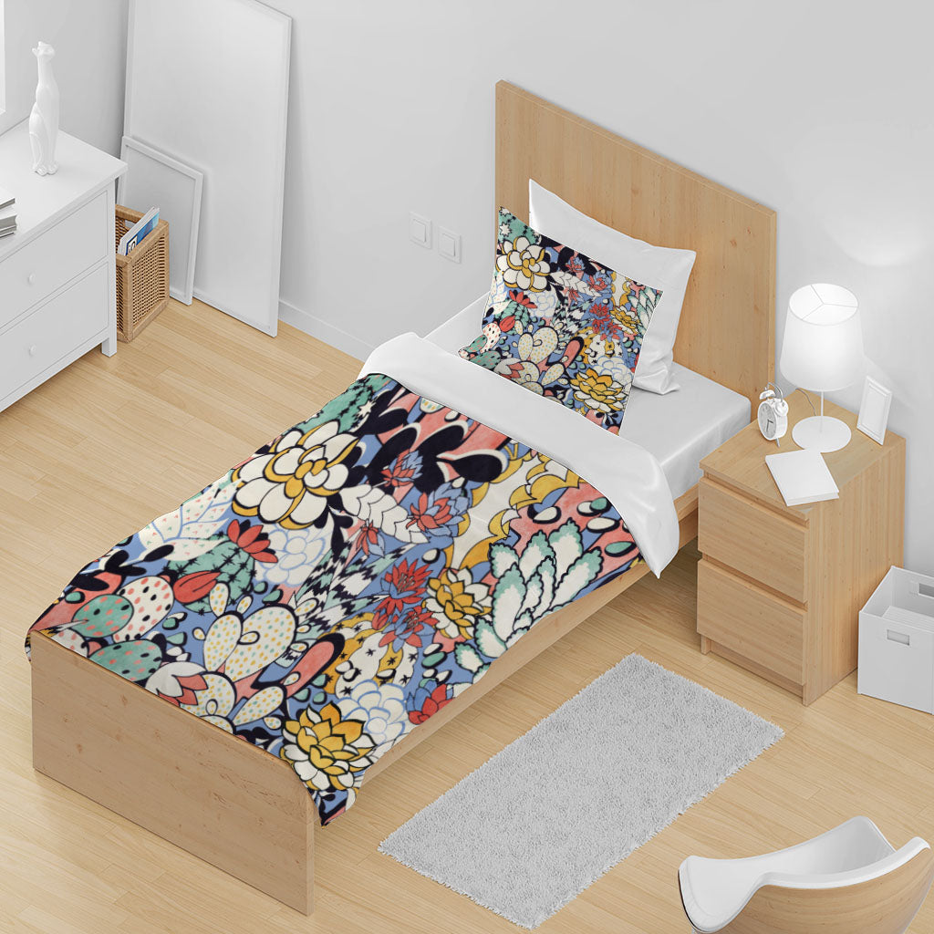 3D Floral Cactus Branch Quilt Cover Set Bedding Set Duvet Cover Pillowcases 1266