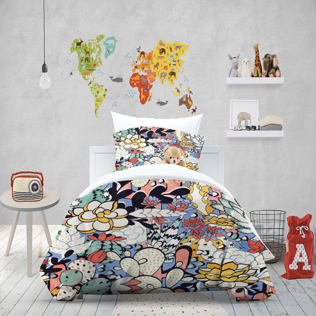 3D Floral Cactus Branch Quilt Cover Set Bedding Set Duvet Cover Pillowcases 1266