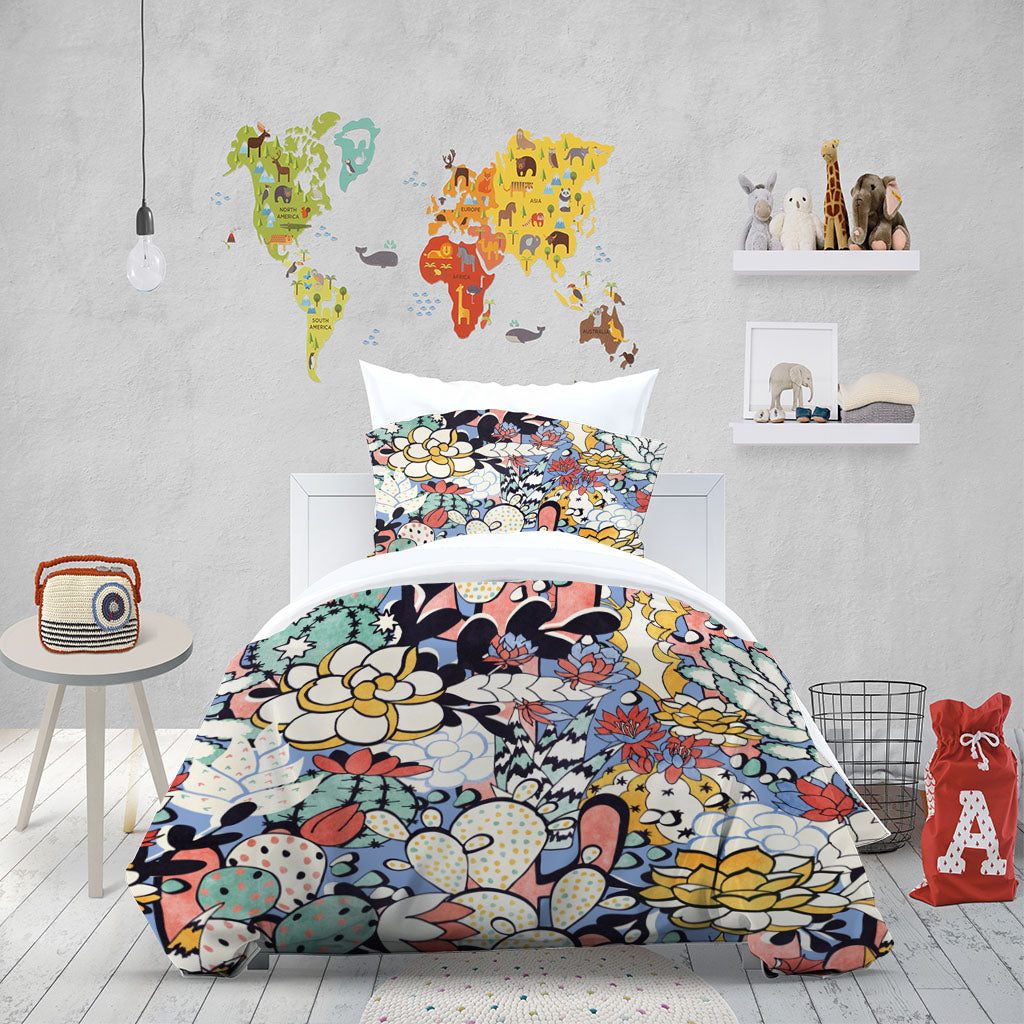 3D Floral Cactus Branch Quilt Cover Set Bedding Set Duvet Cover Pillowcases 1266
