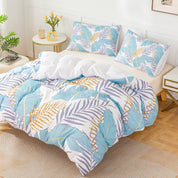 3D Leaves Blue Pattern Quilt Cover Set Bedding Set Duvet Cover Pillowcases 590- Jess Art Decoration