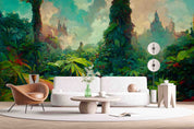 3D Tropical Green Forest Tree Scenery Wallpaper Wall Mural Wall Decor Wall Art Wall Sticker Remoable Wallpaper LQH
