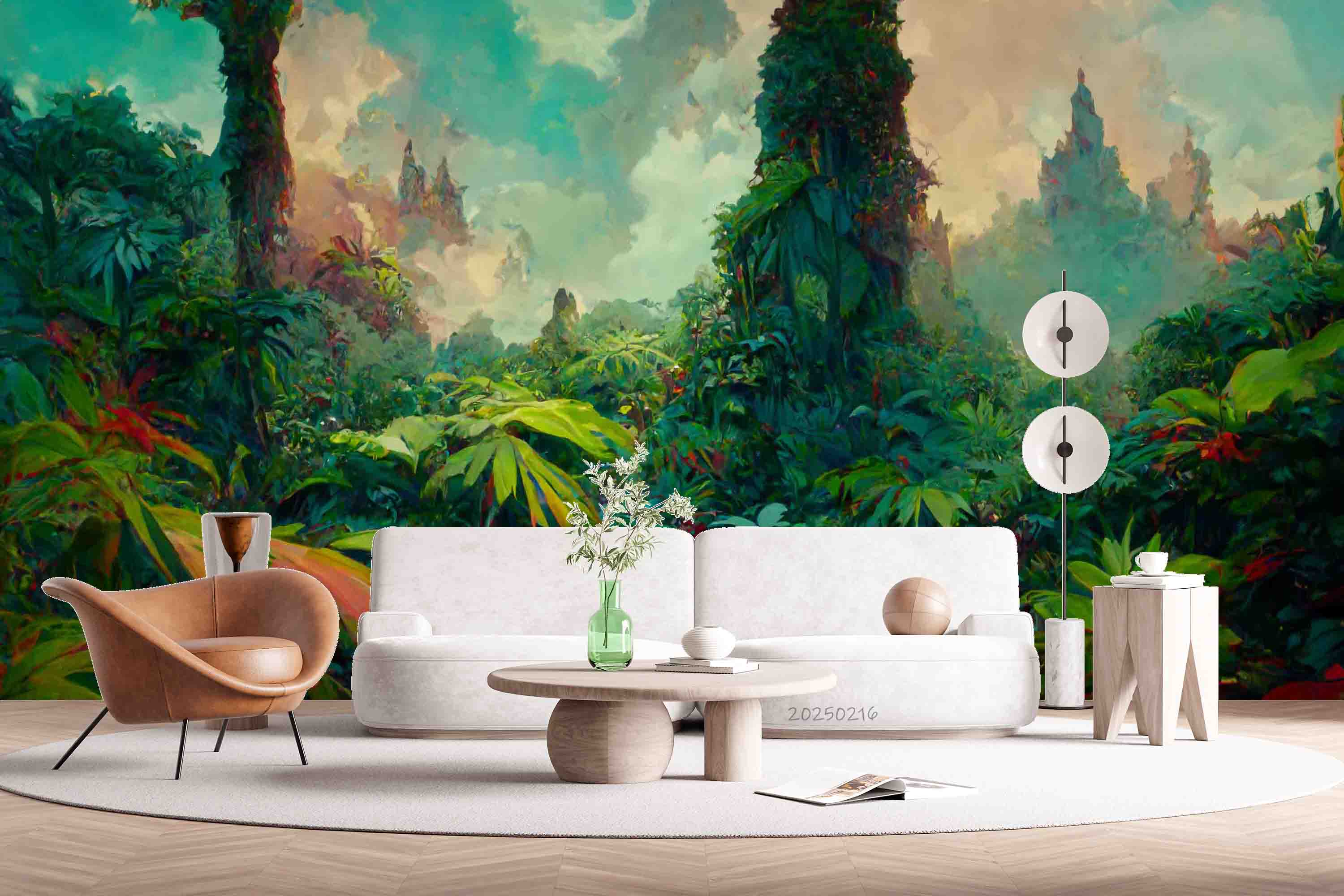 3D Tropical Green Forest Tree Scenery Wallpaper Wall Mural Wall Decor Wall Art Wall Sticker Remoable Wallpaper LQH