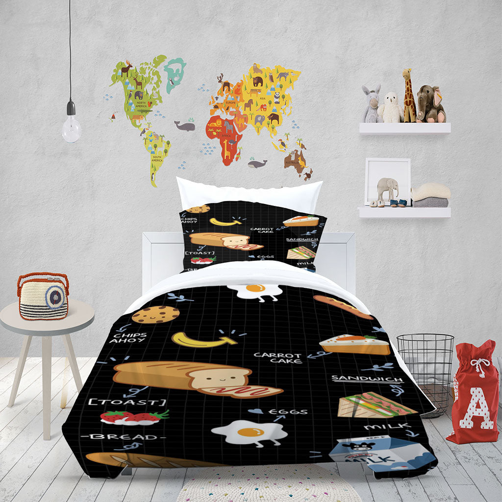 3D Cake Bread Milk Strawberry Quilt Cover Set Bedding Set Duvet Cover Pillowcases 1274