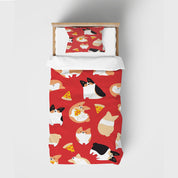 3D Animal Cat Pizza Red Quilt Cover Set Bedding Set Duvet Cover Pillowcases 1278