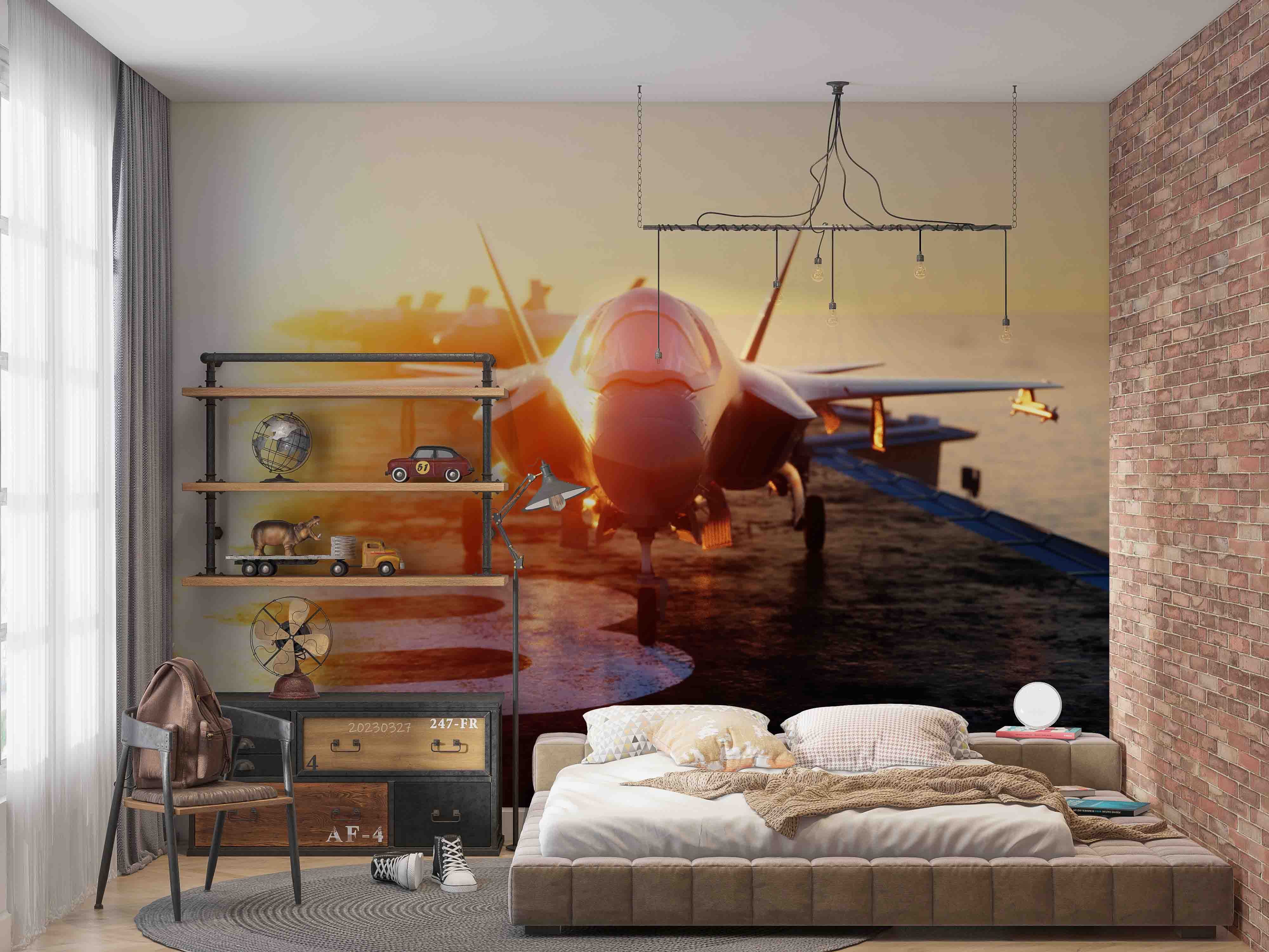 3D Lockheed Martin F-22 Raptor Wall Mural Wallpaper GD 5451- Jess Art Decoration