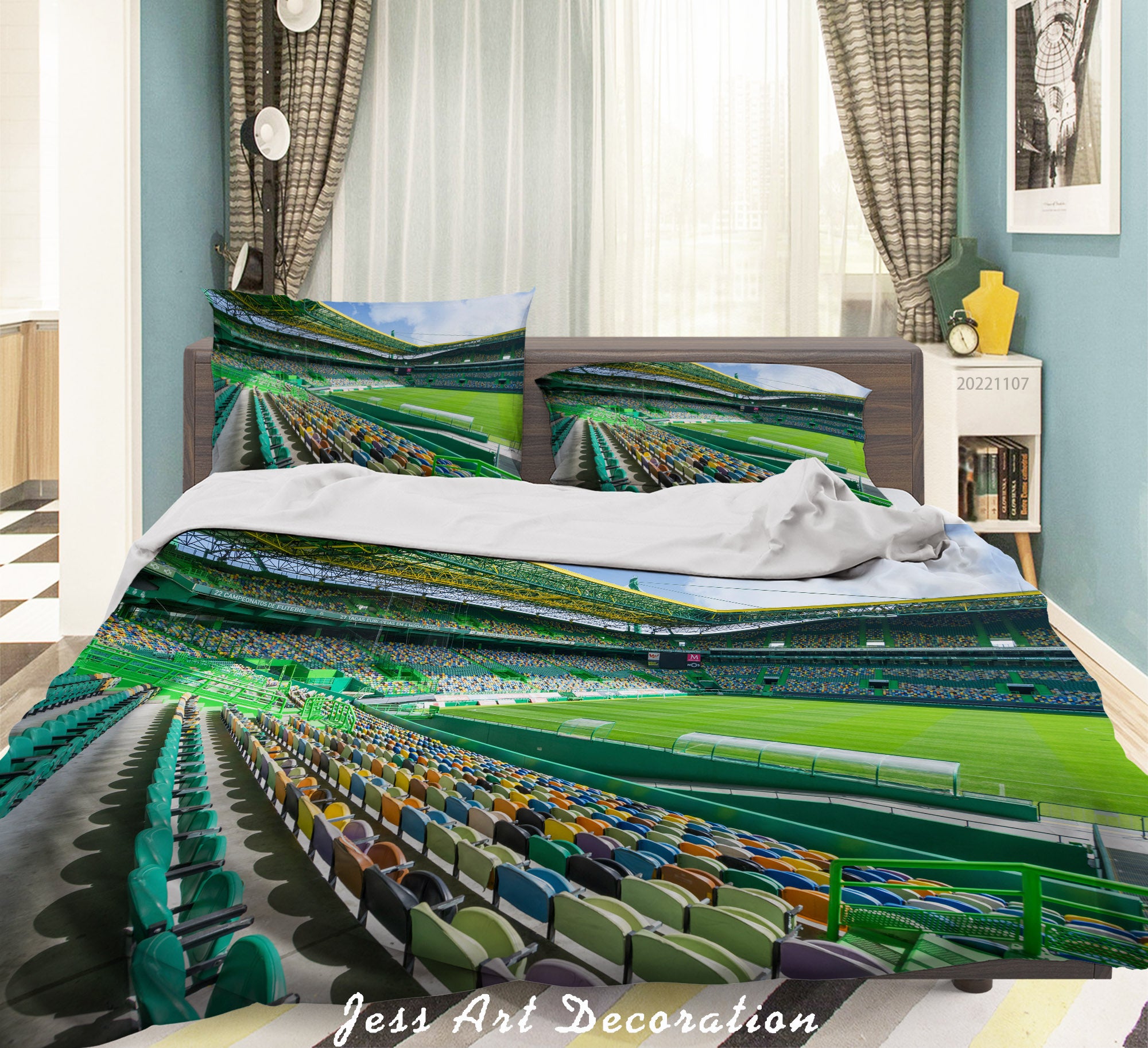 3D Sporting Lisbon Football Field Spectator Seats Quilt Cover Set Bedding Set Duvet Cover Pillowcase 805