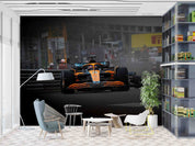 3D Orange F1 Formula Racing Wallpaper Wall Mural Wall Decor Wall Art Wall Sticker Remoable Wallpaper