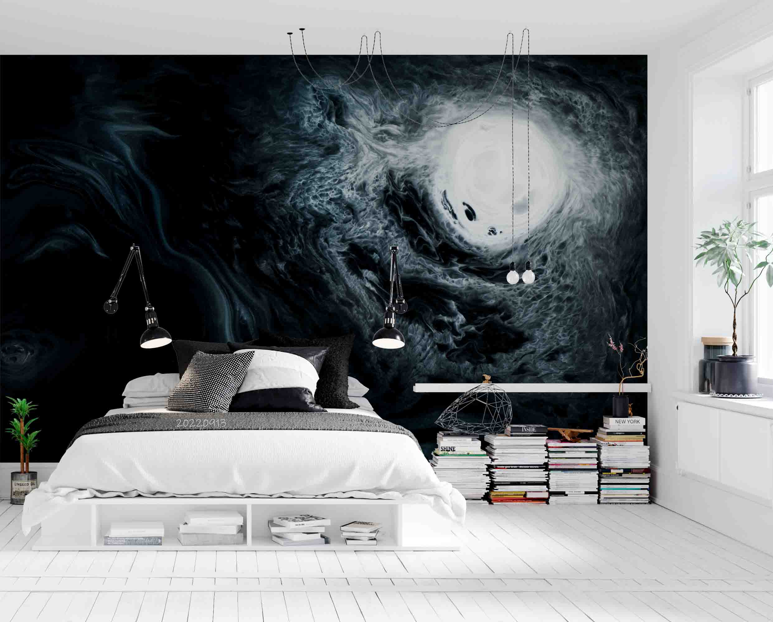 3D Abstract Blue Watercolor Pattern Background Wall Mural Wallpaper GD 3591- Jess Art Decoration