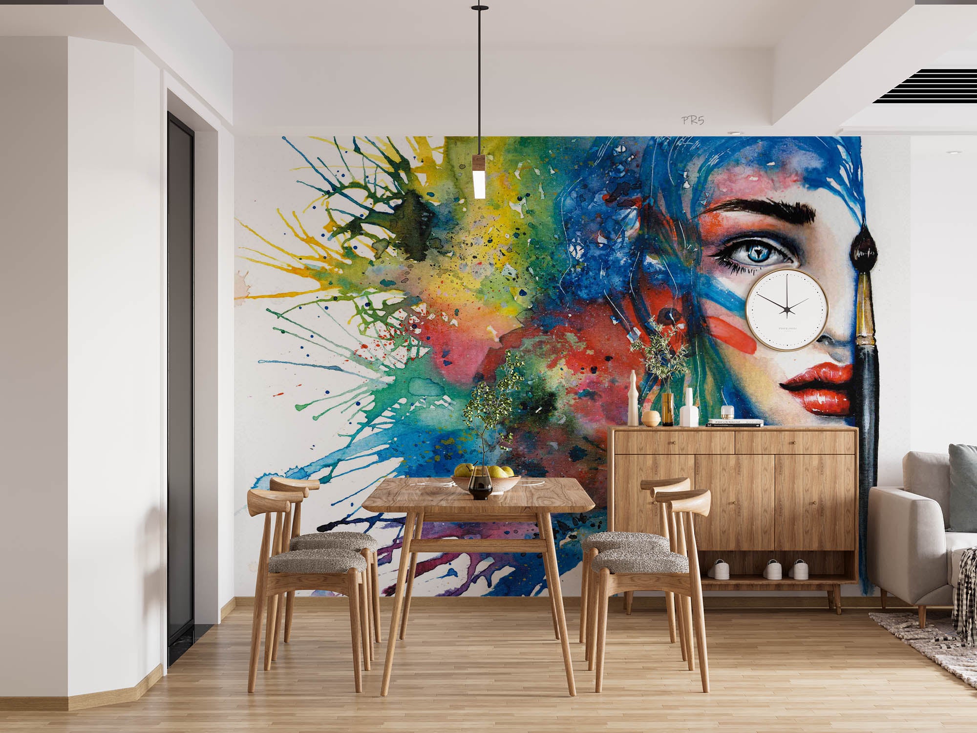 Graffiti Head Face Writing Brush Wallpaper portrait street art wall mural for bedroom or creative studio - view 2