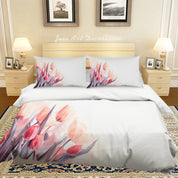 3D Floral Tulip Leaf Quilt Cover Set Bedding Set Duvet Cover Pillowcase 551