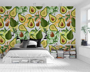 3D Watercolor Avocado Pattern Exotic Leaves Wall Mural Wallpaper GD 5133- Jess Art Decoration