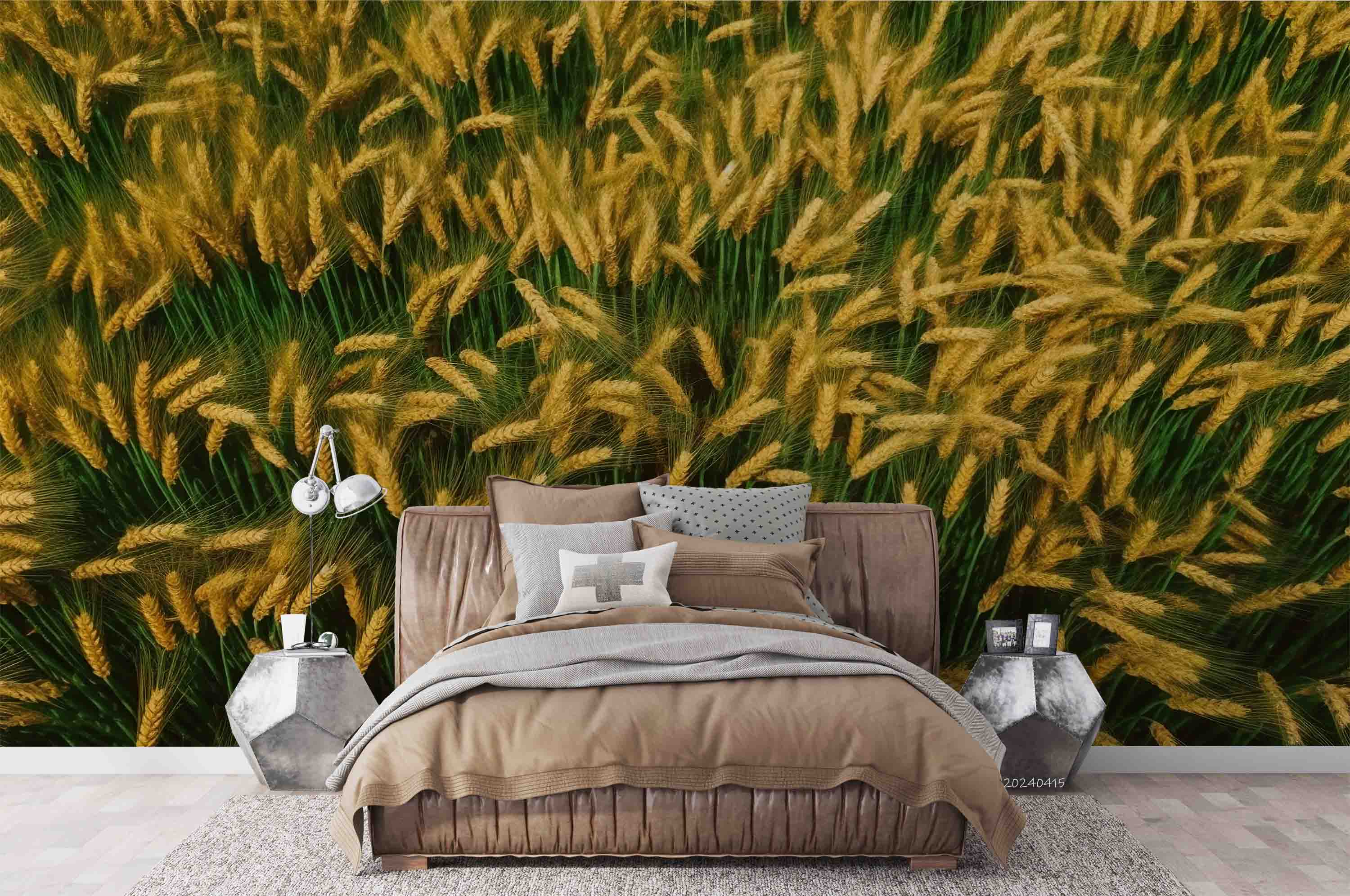 3D Green Rice Field Wheat Ear Wallpaper Wall Mural Wall Decor Wall Art Wall Sticker Remoable Wallpaper