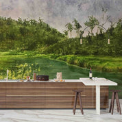 3D Green Forest Landscape Oil Painting Wallpaper Wall Mural Wall Decor Wall Art Wall Sticker Remoable Wallpaper LQH 11