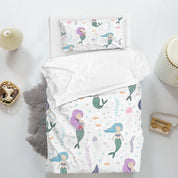 3D Mermaid Fish Aquatic Plant Quilt Cover Set Bedding Set Duvet Cover Pillowcases 1301