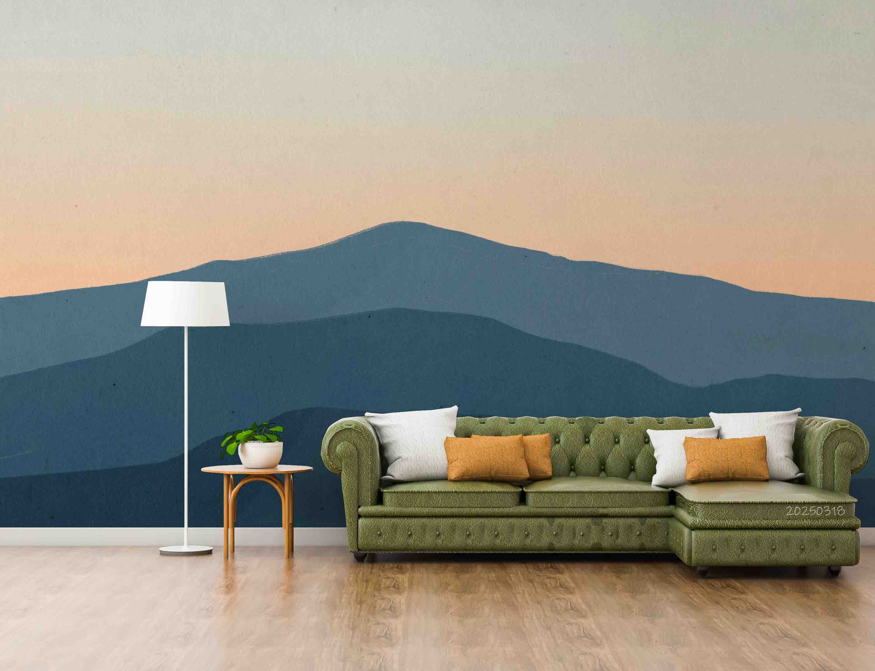 3D Sunset Sky Mountain Range Natural Scenery Wallpaper Wall Mural Wall Decor Wall Art Wall Sticker Remoable Wallpaper 24