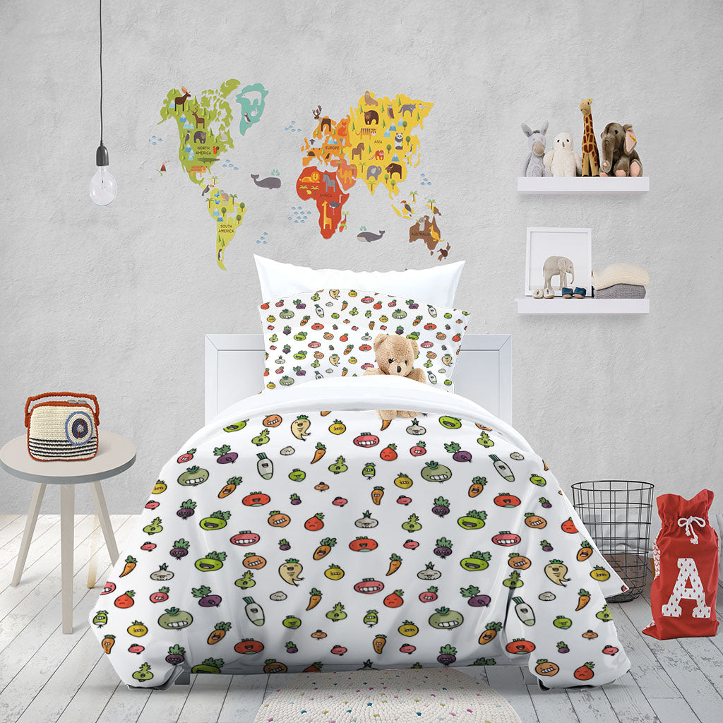 3D Radish Carrot Mooli Green Turnip Quilt Cover Set Bedding Set Duvet Cover Pillowcases 1306