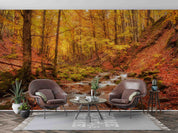 3D Forest Brook Autumn Landscape Wall Mural Wallpaper JN 368