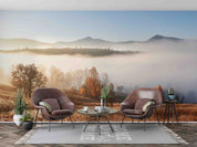 3D Mountains Fog Autumn Landscape Wall Mural Wallpaper JN 370