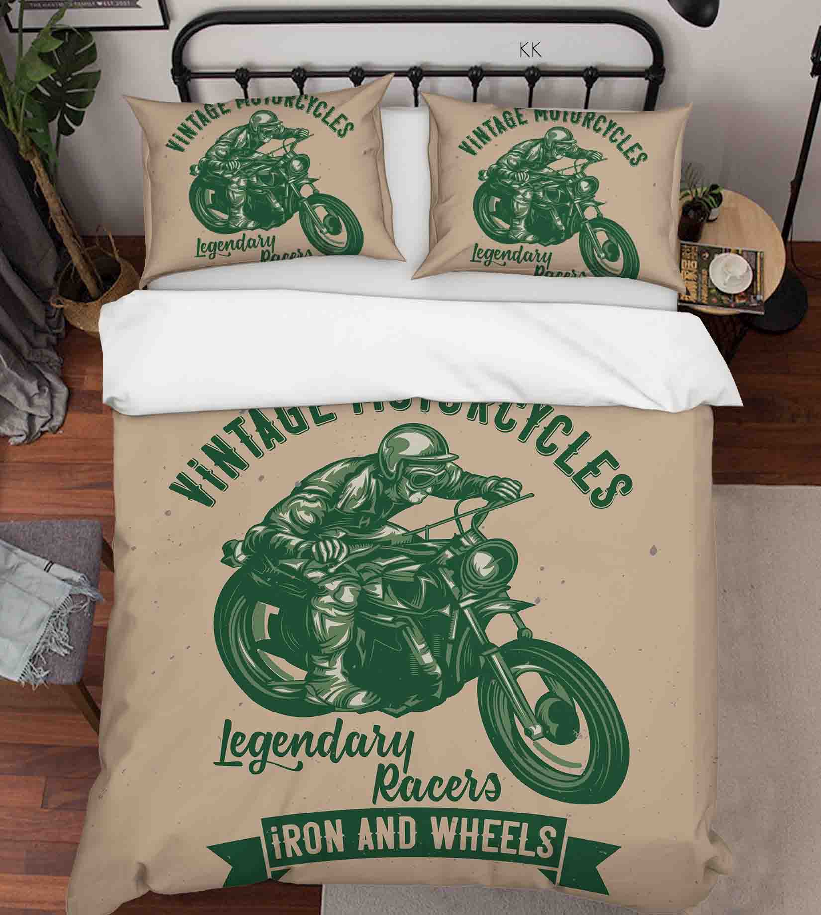3D Motorbike Letter Quilt Cover Set Bedding Set Duvet Cover Pillowcase 433