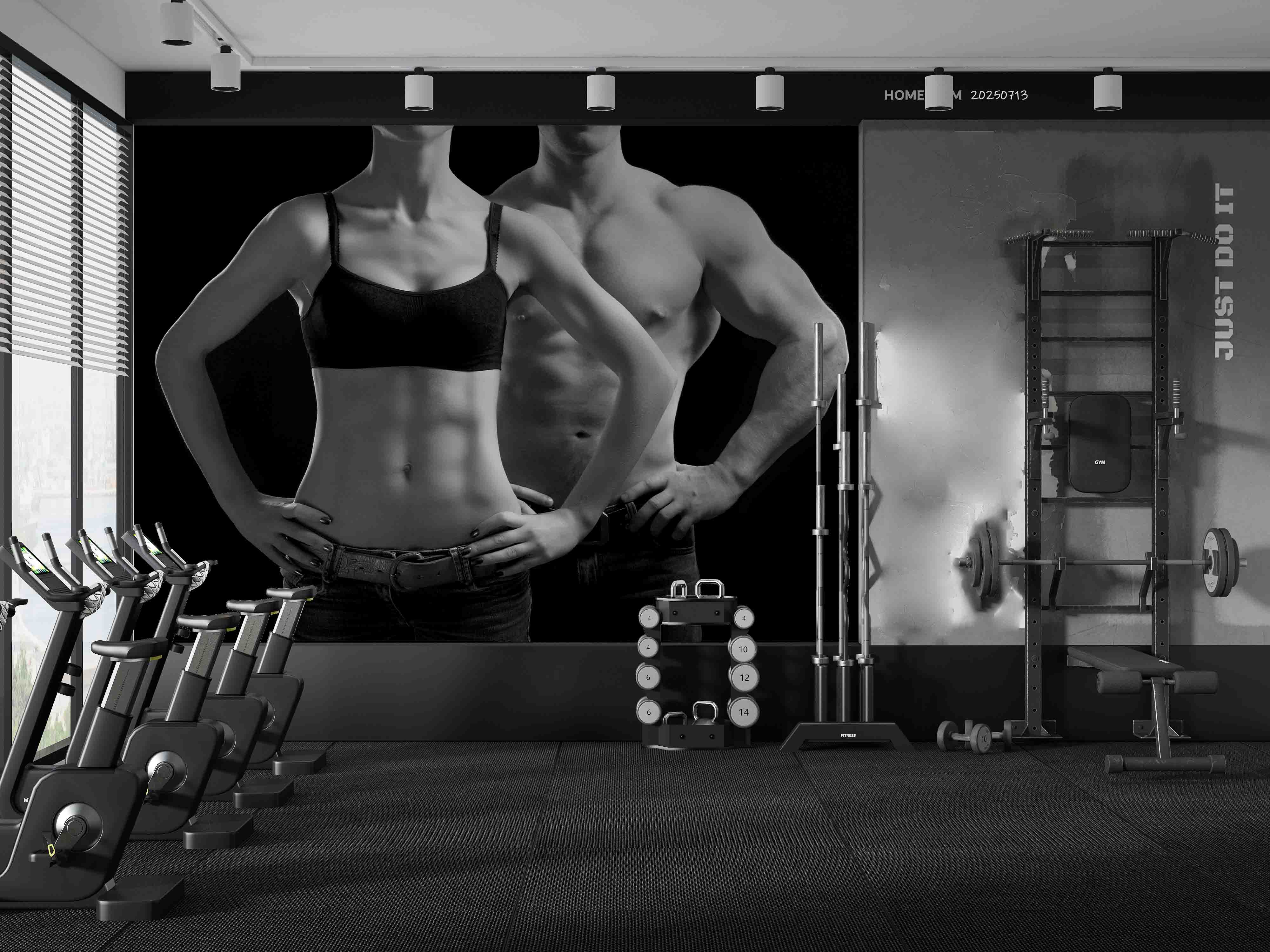 3D Gym Fitness Gymnasium Wall Mural Wallpaper 76