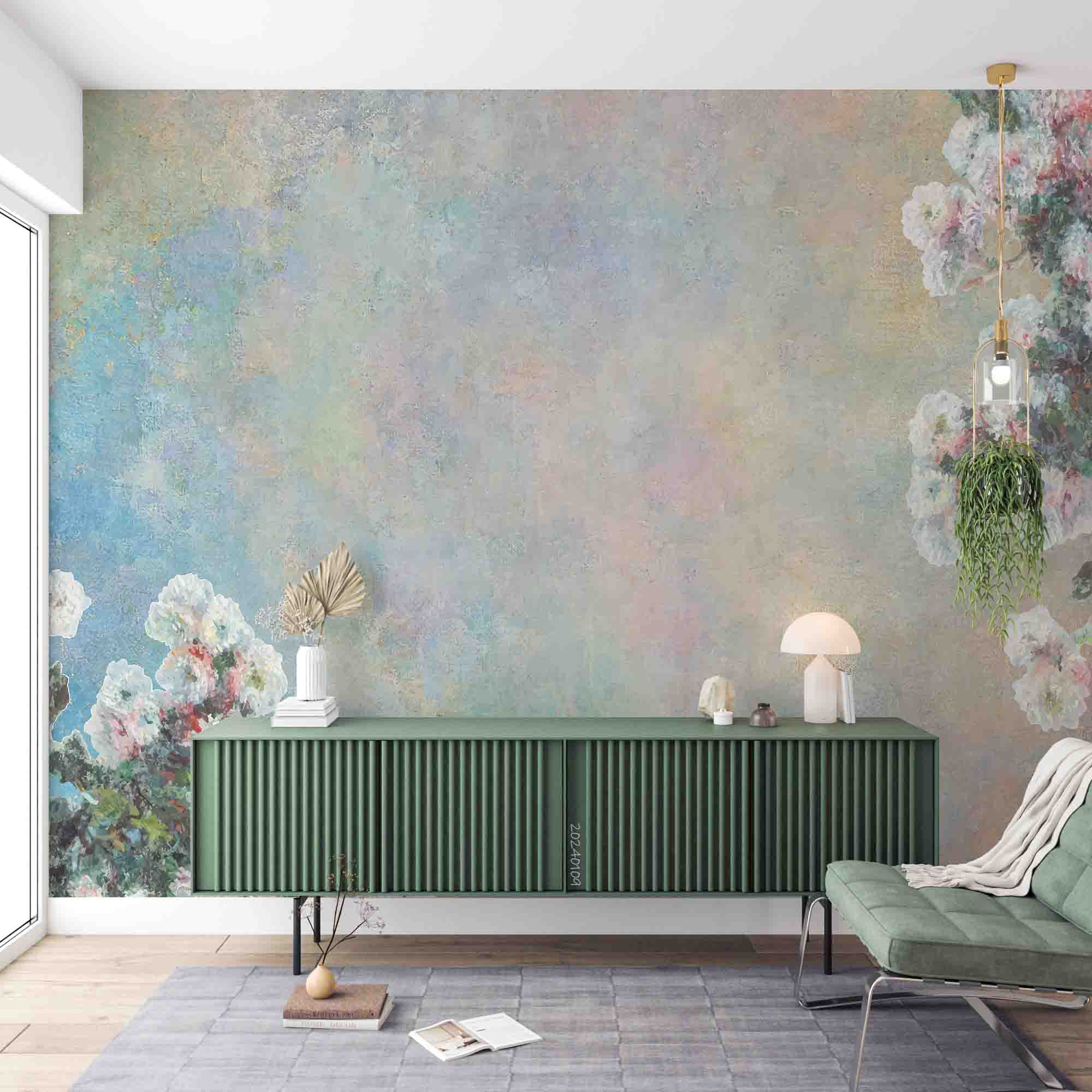 3D Oil Painting Floral  Hydrangea Leaf Wall Mural Wallpaper YXL 152