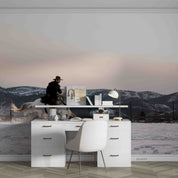 3D Snow Horse Riding Tree Sunlight Wall Mural Wallpaper YXL 108