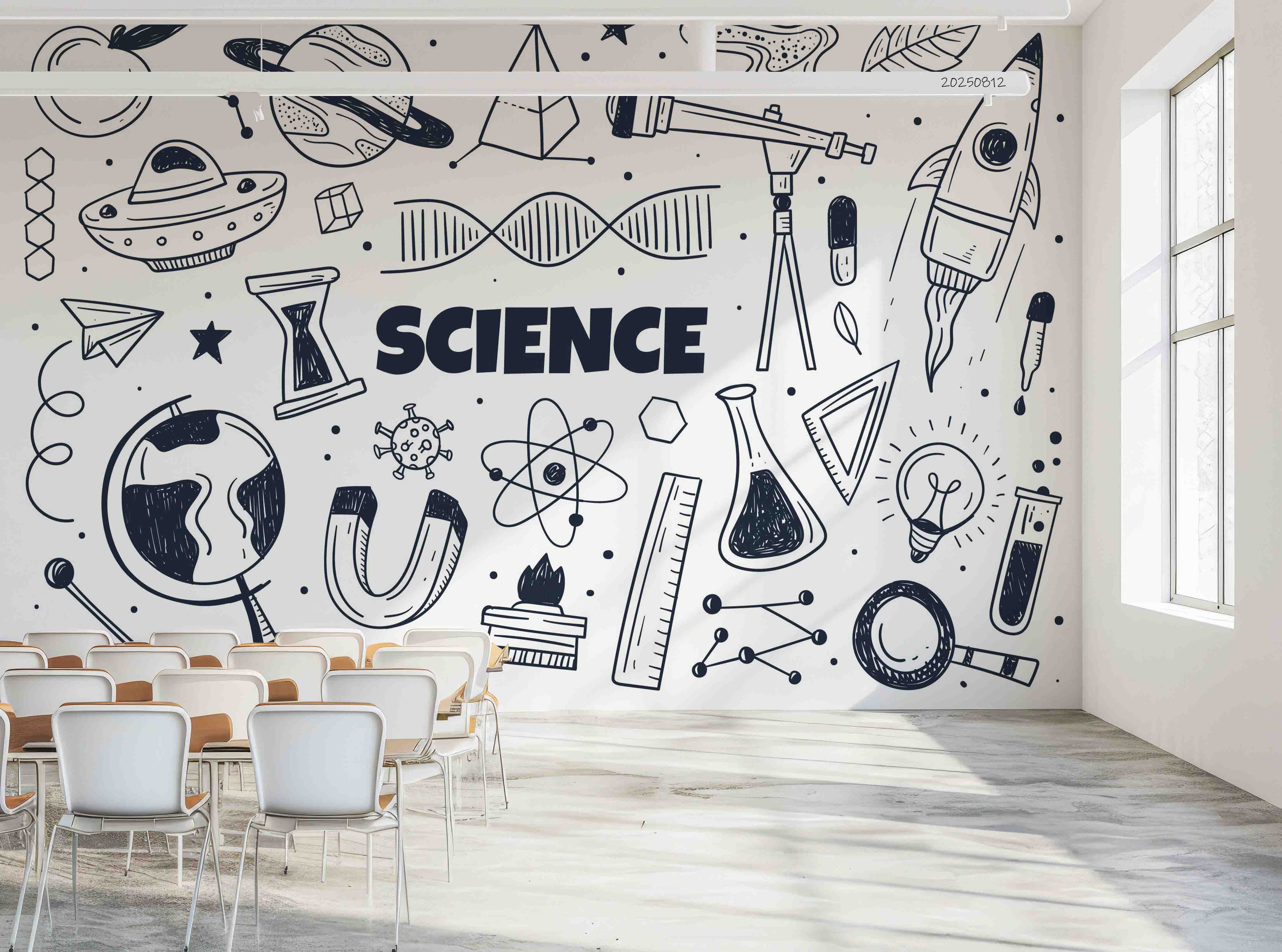 3D School STEM Science Lab Classroom Teaching Aid Wall Mural Wallpaper 38