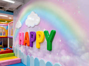 3D Play Centre Amusement Park Funfair Carnie Rainbow Clouds Wall Mural Wallpaper 12