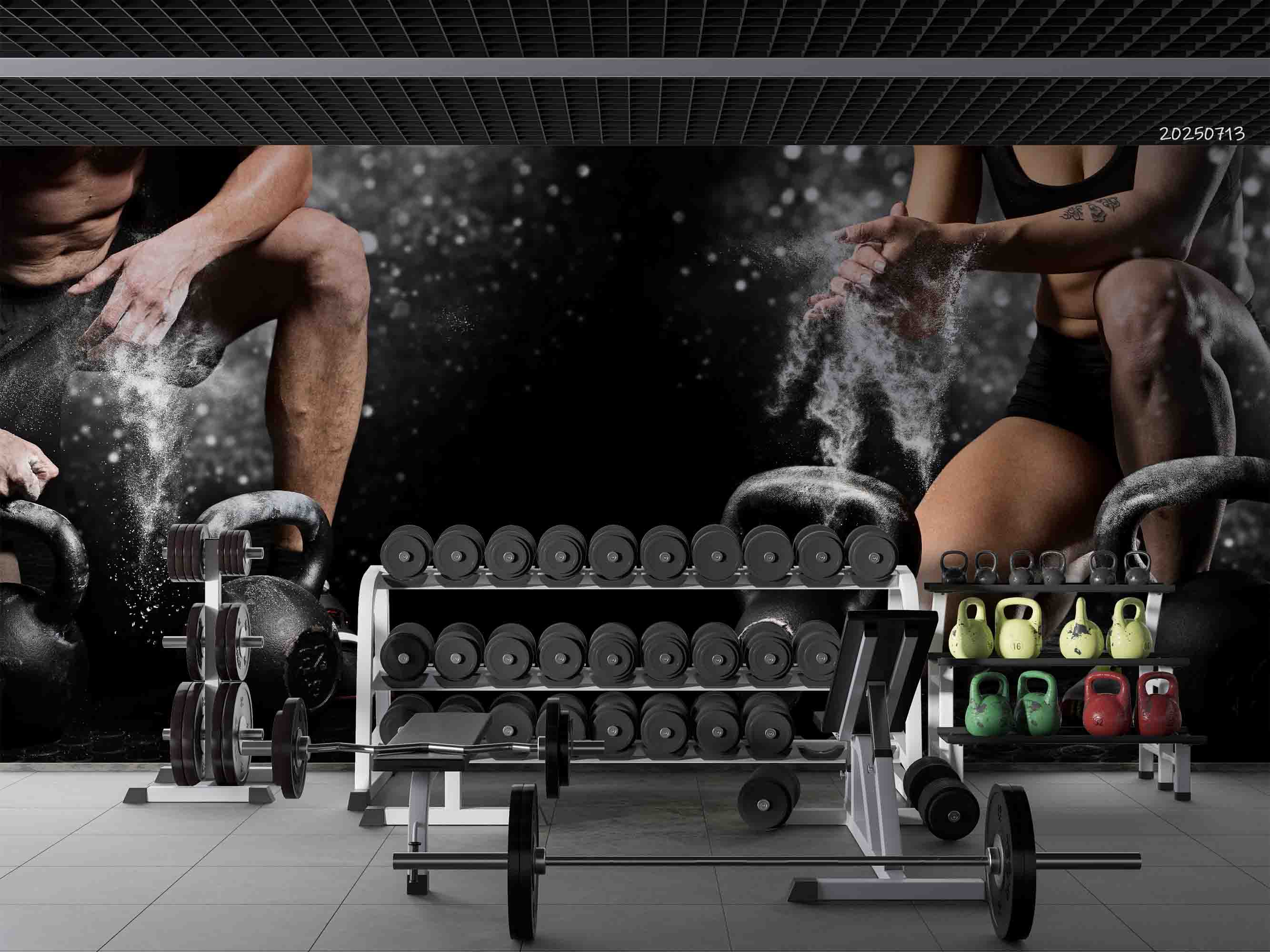 3D Gym Fitness Gymnasium Dumbbell Wall Mural Wallpaper 31