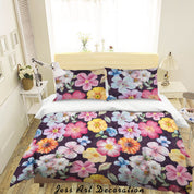 3D Floral Heronsbill Violet Quilt Sea Turtle Cover Set Bedding Set Duvet Cover Pillowcase 513