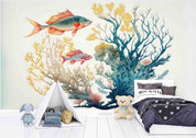 3D Animal Coral Sea Fish Wall Mural Wallpaper YXL 26