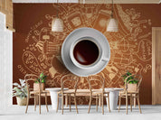 3D Restaurant Snack Bar Coffee Shop Wall Mural Wallpaper 56