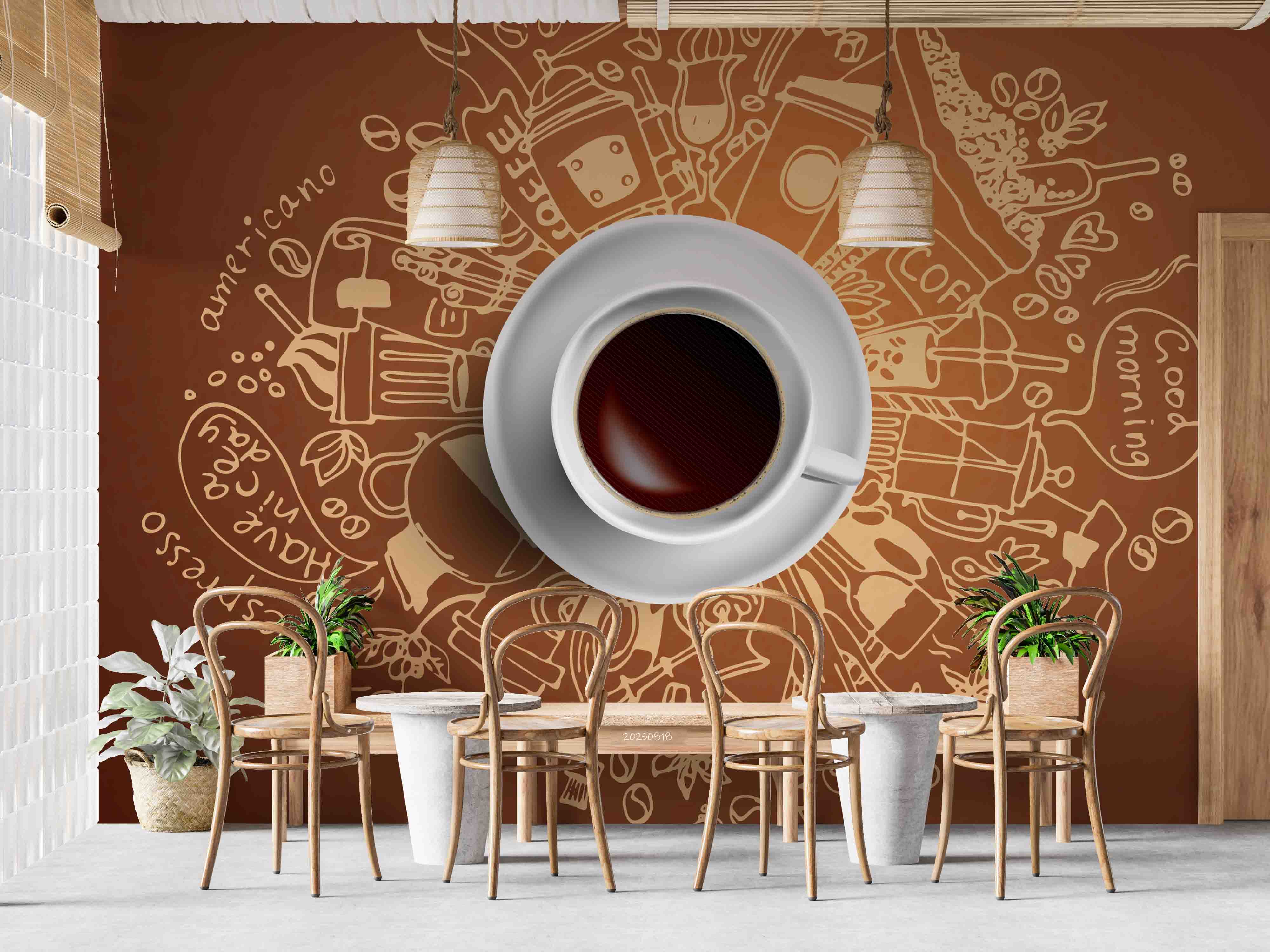 3D Restaurant Snack Bar Coffee Shop Wall Mural Wallpaper 56