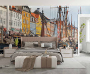 3D City Pier Colorful Buildings Wall Mural Wallpaper GD 3991- Jess Art Decoration