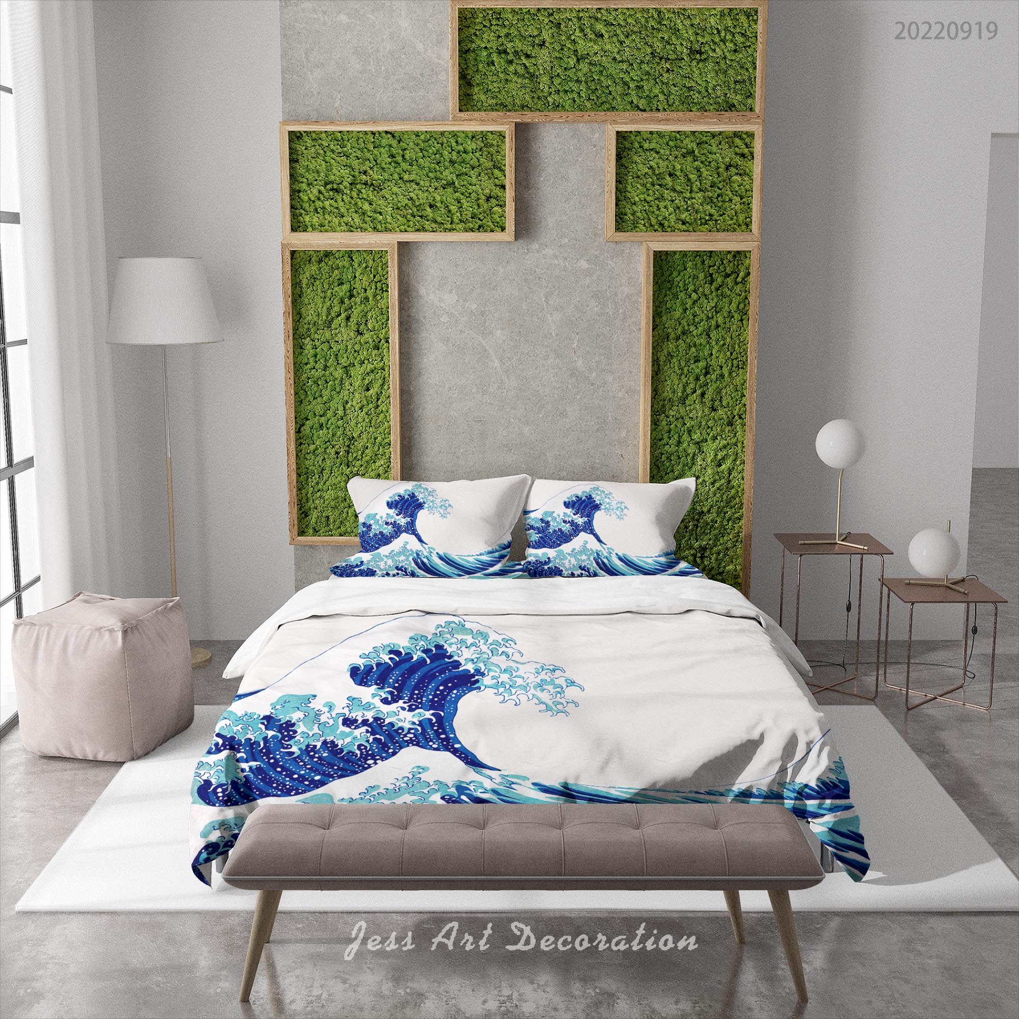 3D Sea Spindrift Wave Quilt Cover Set Bedding Set Duvet Cover Pillowcase 258