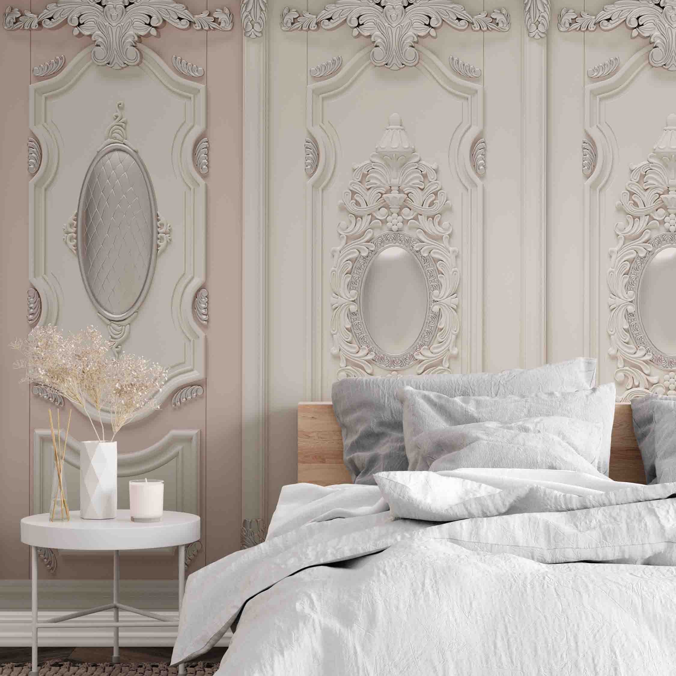 3D Classic Grey Panel elegant vintage wall panel wall mural wallpaper for bedroom