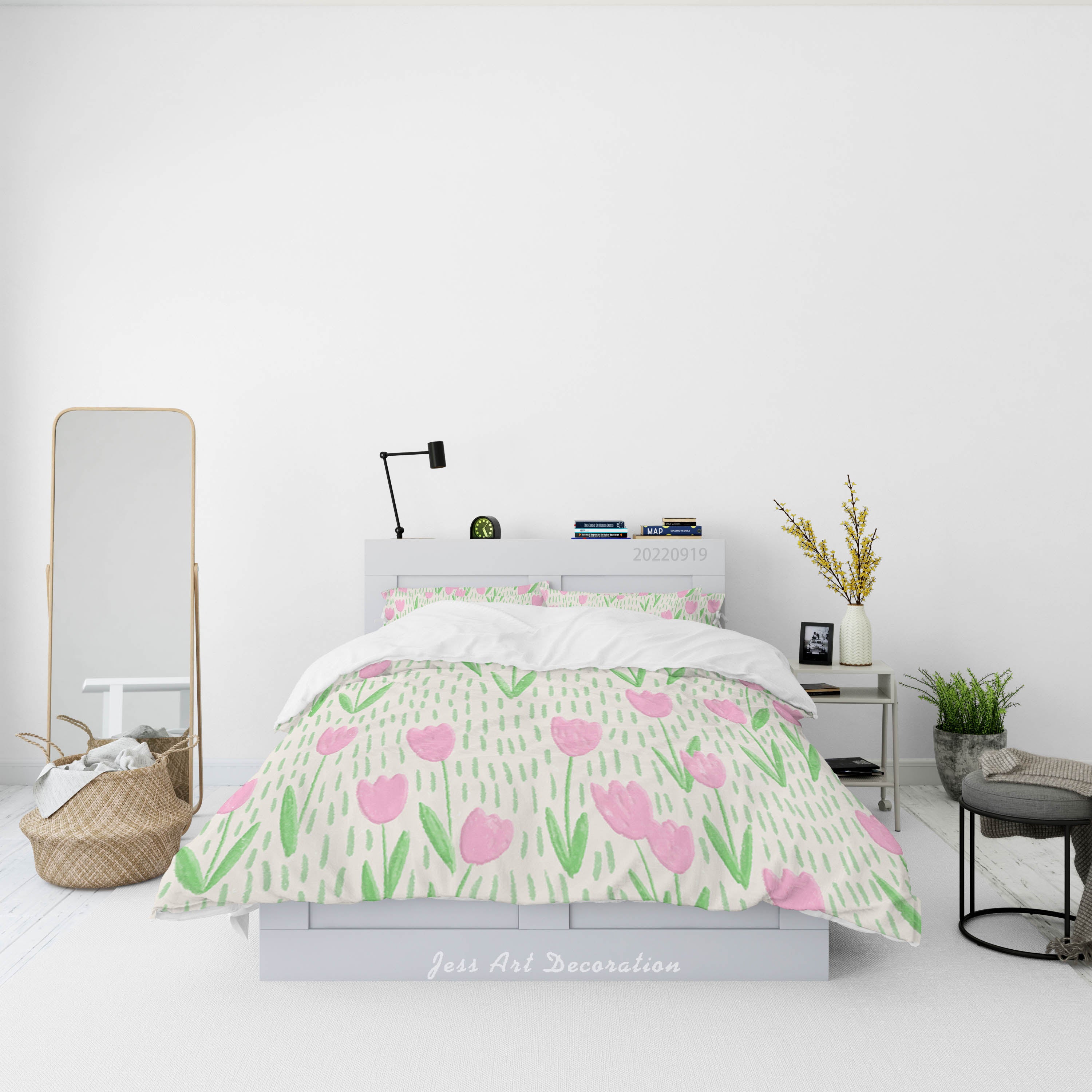 3D Floral Tulip Leaf Quilt Cover Set Bedding Set Duvet Cover Pillowcase 173