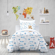3D Car Trucks Letter White Quilt Cover Set Bedding Set Duvet Cover Pillowcases 1333