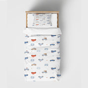 3D Car Bus Letter White Quilt Cover Set Bedding Set Duvet Cover Pillowcases 1334