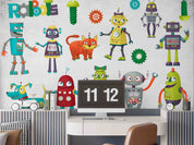 3D Robot Character Mural robot character kids mural wall mural wallpaper for kids room