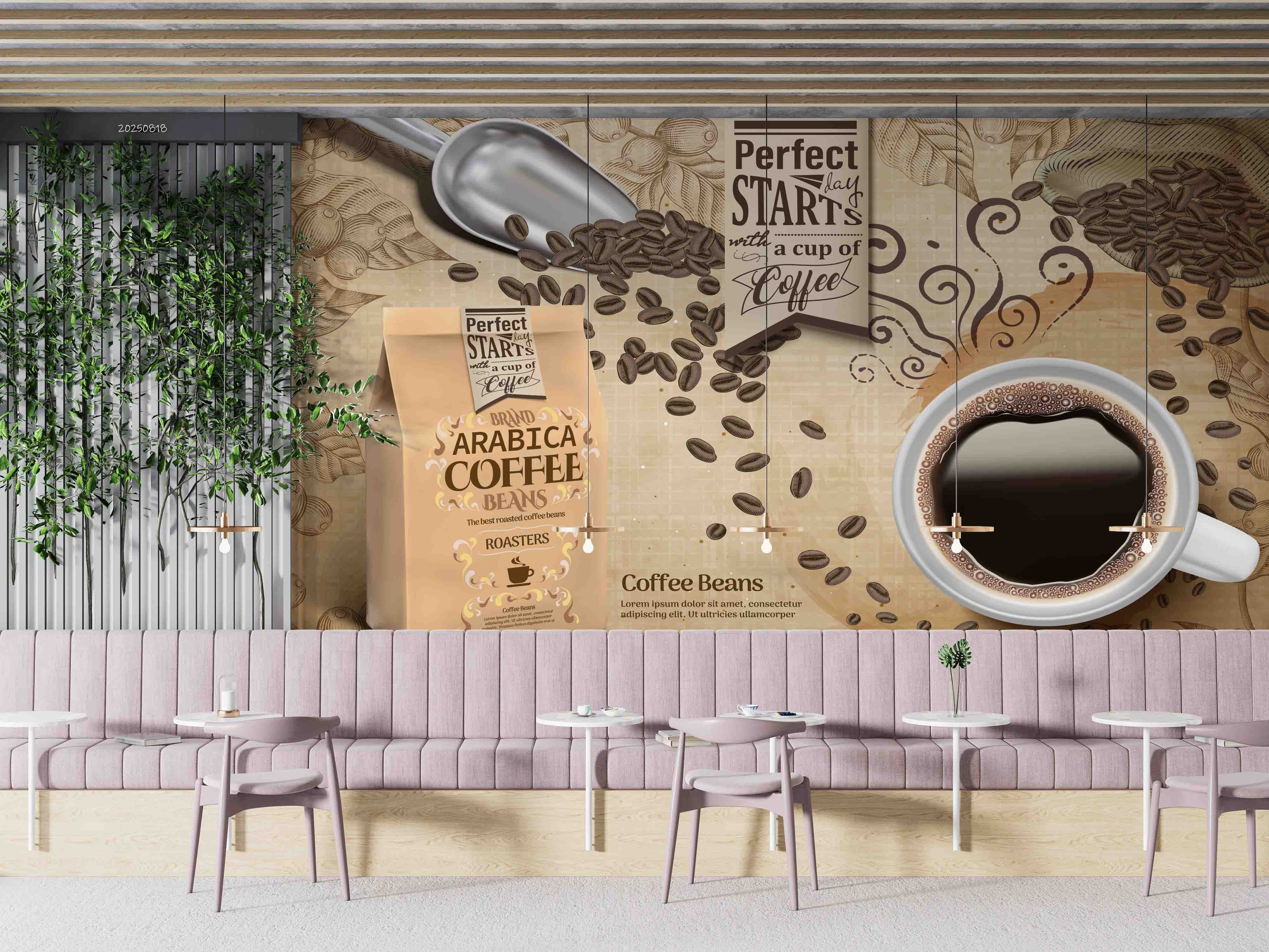 3D Restaurant Snack Bar Coffee Shop Wall Mural Wallpaper 43