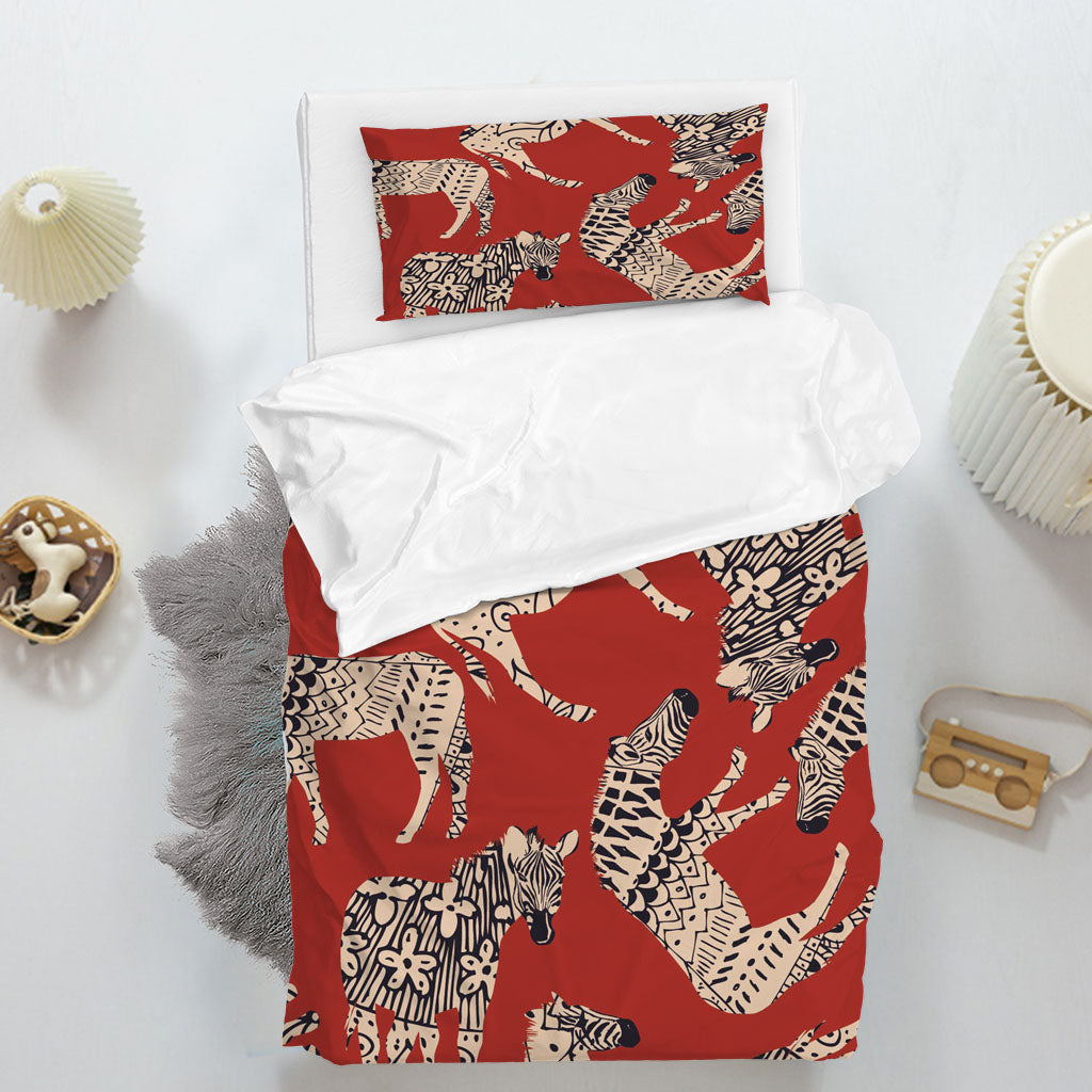 3D Pattern Zebra Red Floral Quilt Cover Set Bedding Set Duvet Cover Pillowcases 1349